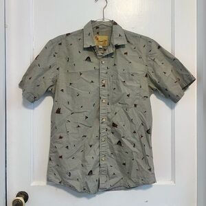 Roberta Oaks Hawaiian Camp Art to Wear Button Down Shirt $158 Size S